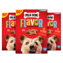 Milk-Bone empaque de tres cajas de 60 onzas, ideal para premiar a tu perro.