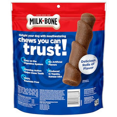 Milk-Bone Flavor Rolls con pollo real de EE. UU., sabor notable para perros.