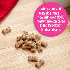 Milk-Bone Mini: sabores mantequilla de cacahuete con tocino para paladares intensos.
