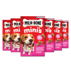Milk-Bone Minis Original galletas para perro en empaque de 6 cajas, snack práctico.