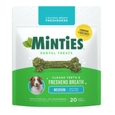 Minties dental chews: paquete de 20 unidades para perros medianos, ayuda a la limpieza dental.