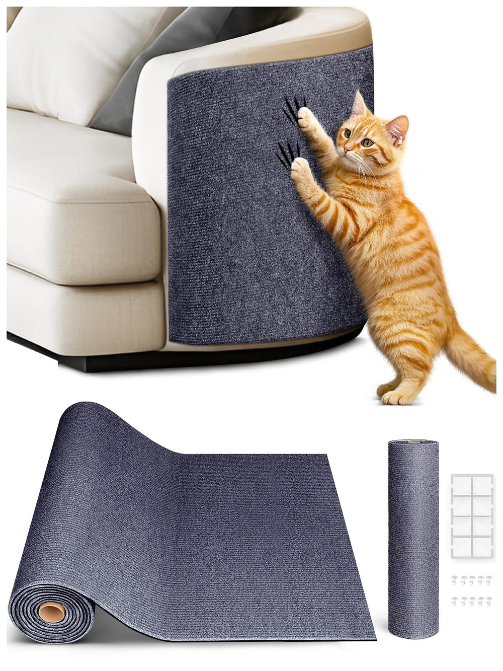 Minyii TLNNK alfombrilla rasgado gatos, cobertura amplia para muebles y sofás.
