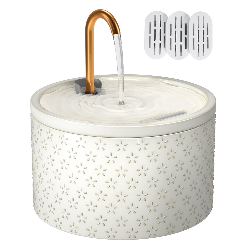 MISFANS bebederro cerámico para gatos con relieve Firework, diseño elegante y seguro.