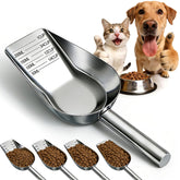 Cucharón Mity rain para alimento de perros, acero inoxidable, mango largo, medición precisa