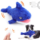Mity Rain tiburón interactivo para perros, ideal para juego activo en interiores.