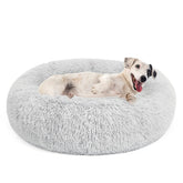 Cama MIXJOY ortopédica redonda, felpa suave para descanso cómodo de tu mascota