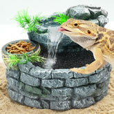 MIXJOY fuente-agua-2en1-terrario: hidratación fácil para reptiles.
