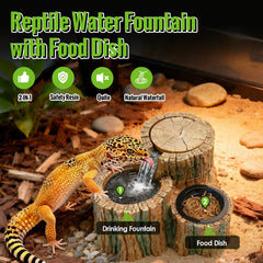 MIXJOY fuente en cascada para reptiles: fomenta hidratación constante.