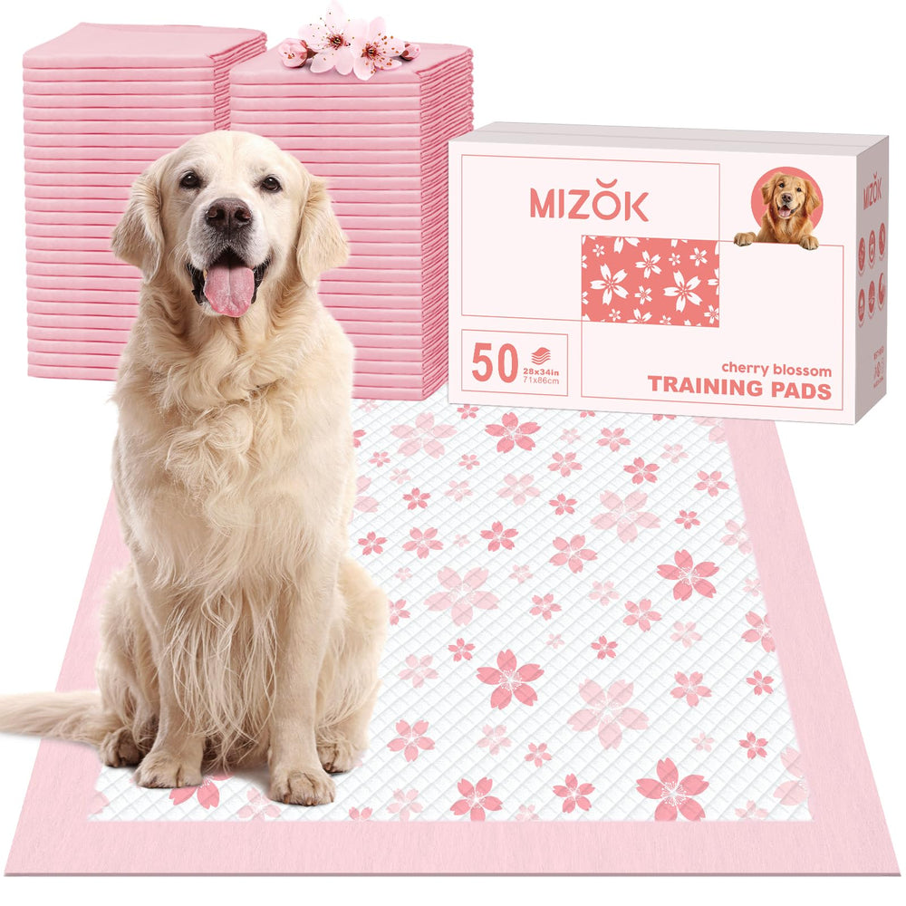 MIZOK tapete para orina con diseño cerezo rosa y confort para tu mascota