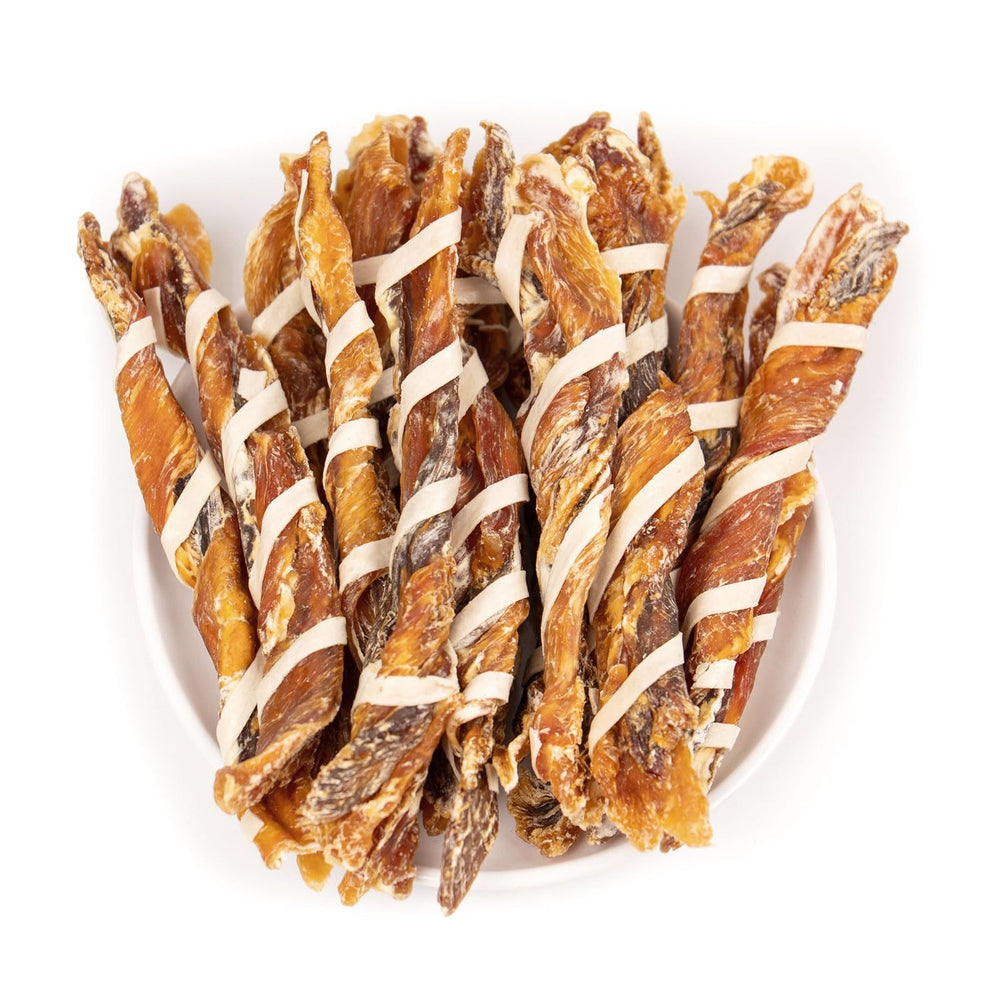 MON2SUN tiras retorcidas sabor triple para perros pequeños, snack sabroso para masticar.