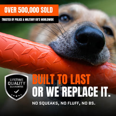 Monster K9 Indestructible Stick: caucho natural seguro para masticadores agresivos.