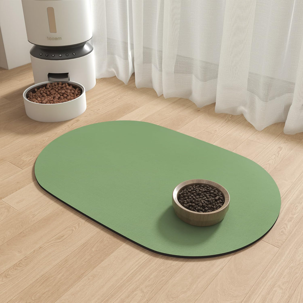 MontVoo alfombra absorbente para comida de perro, evita manchas y facilita la limpieza.