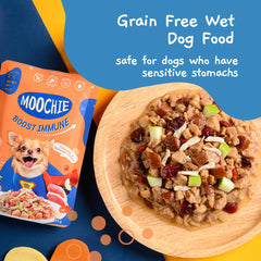 MOOCHIE pato textura suave, ideal para digestión cómoda.
