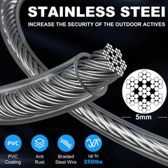 MooonGem cable para perro alta resistencia hasta 7 kN para uso exterior.