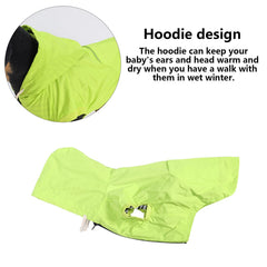 Morezi chaqueta lluvia para perros verde claro capucha; protege la cabeza en días lluviosos.