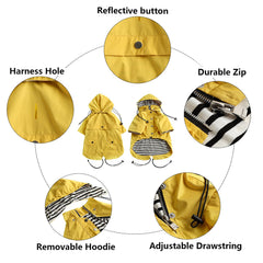 Morezi impermeable con abertura para arnés y bolsillo trasero para llaves y snacks.