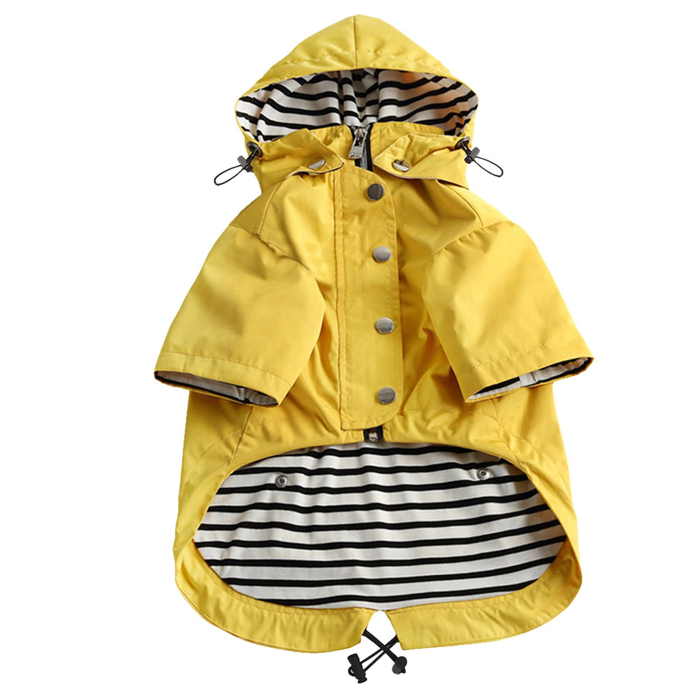 Morezi impermeable para perros con cremallera y capucha desmontable, ideal para la lluvia.