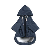 Morezi impermeable para perro azul con cierre seguro, útil para paseos en lluvia.