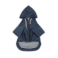 Morezi impermeable para perro azul con cierre seguro, útil para paseos en lluvia.