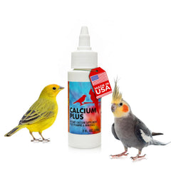 Morning Bird Calcio Plus LĂquido para Aves, botella de 2 oz, fácil de usar.