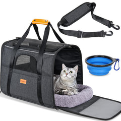 Morpilot transportín para gatos con espacio amplio para moverse durante el viaje.