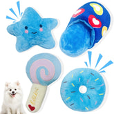 MOSYZEO juguete suave con estrellas azules para perros pequeños, ideal para juego y agarre
