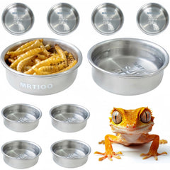 MRTIOO taza de alimentación en acero 304, 14 ml, duradera y fácil de limpiar para mascotas pequeñas.