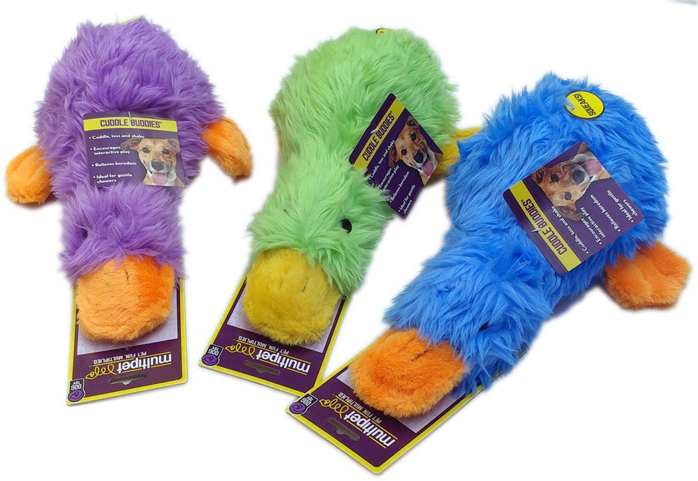 Pato Duckworth grande de Multipet, apto para juegos de buscar y mordisqueo.