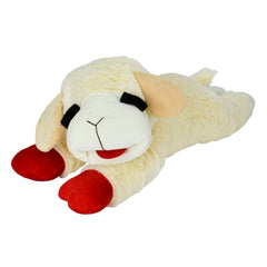 Multipet Lamb Chop 24 pulgadas crema, ideal para juegos y abrazos con perros grandes.
