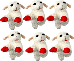 Peluche Multipet Lambchop blanco con sonido para juego interactivo y mordisqueo suave.