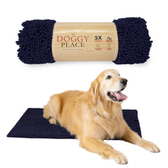 Alfombra My Doggy Place azul marino absorbente para entrada, ideal para lodo y nieve.