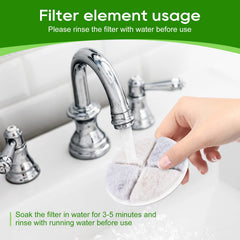 Filtro con carbón activado para eliminar olores en la fuente de gatos.