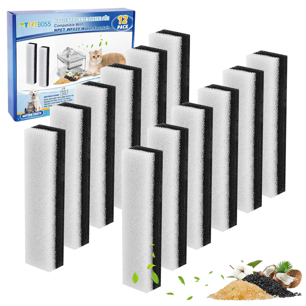 Filtro MyfatBOSS para fuente WF020, 12 piezas, purifica el agua para mascotas