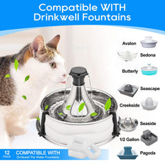 Filtro de espuma compatible con Drinkwell, repuesto para eliminar pelos y residuos.