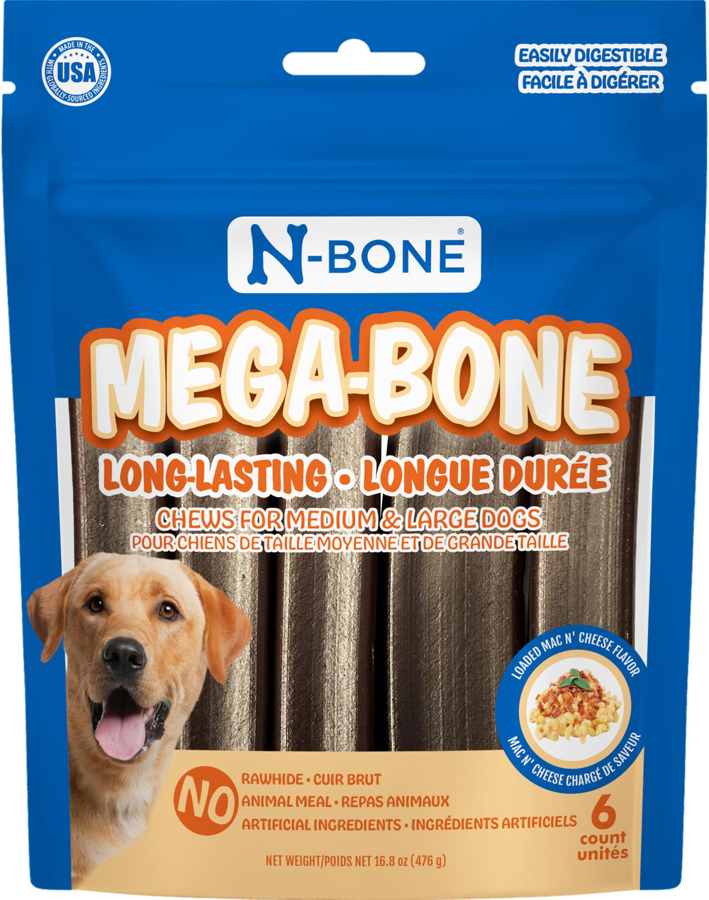 N-Bone Mega-Bone en empaque de 6 unidades para masticación prolongada