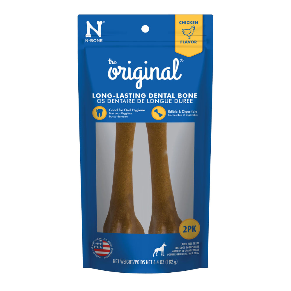 N-Bone Original hueso de pollo grande para premiar la masticación prolongada.
