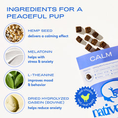 Native Pet Calming Chews: dosis diaria para apoyar equilibrio emocional en perros medianos