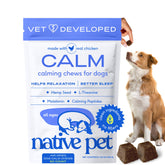 Native Pet Calming Chews: empaque visible para uso diario y calma suave