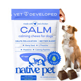 Native Pet masticables calmantes XL para raza extragrande, envase visible.