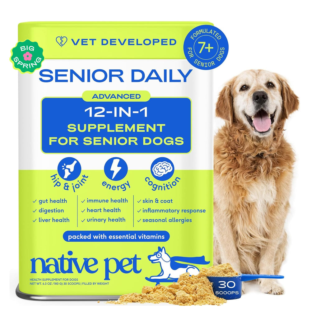 Native Pet Senior Dog Vitamins: botella para movilidad diaria.