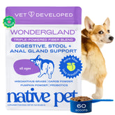 Native Pet WonderGland polvo-fibra: textura más firme en las heces para el día a día.