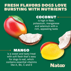 NATOO galletas para perros pequeños muestran textura crujiente para masticación saludable.