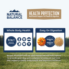 Natural Balance digestión suave con fibra prebiótica mejora la salud digestiva.