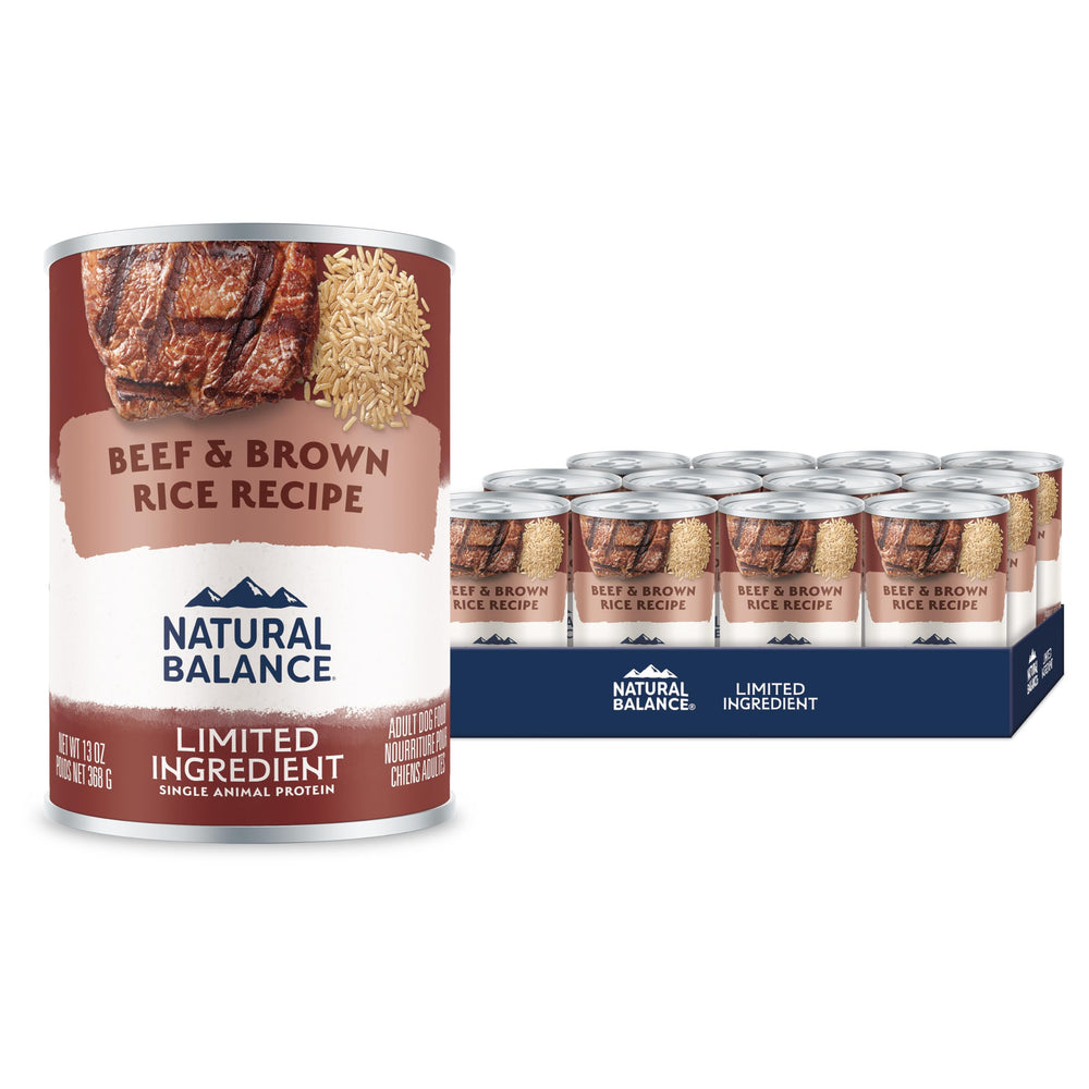Natural Balance: lata para perros con res y arroz, sabor y nutrición en porción individual