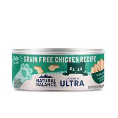 Natural Balance: lata de pollo 5.5 oz para gatos, sabor delicioso.