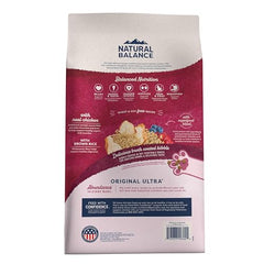 Natural Balance Original Ultra croquetas pollo, detalle de sabor y digestión suave.