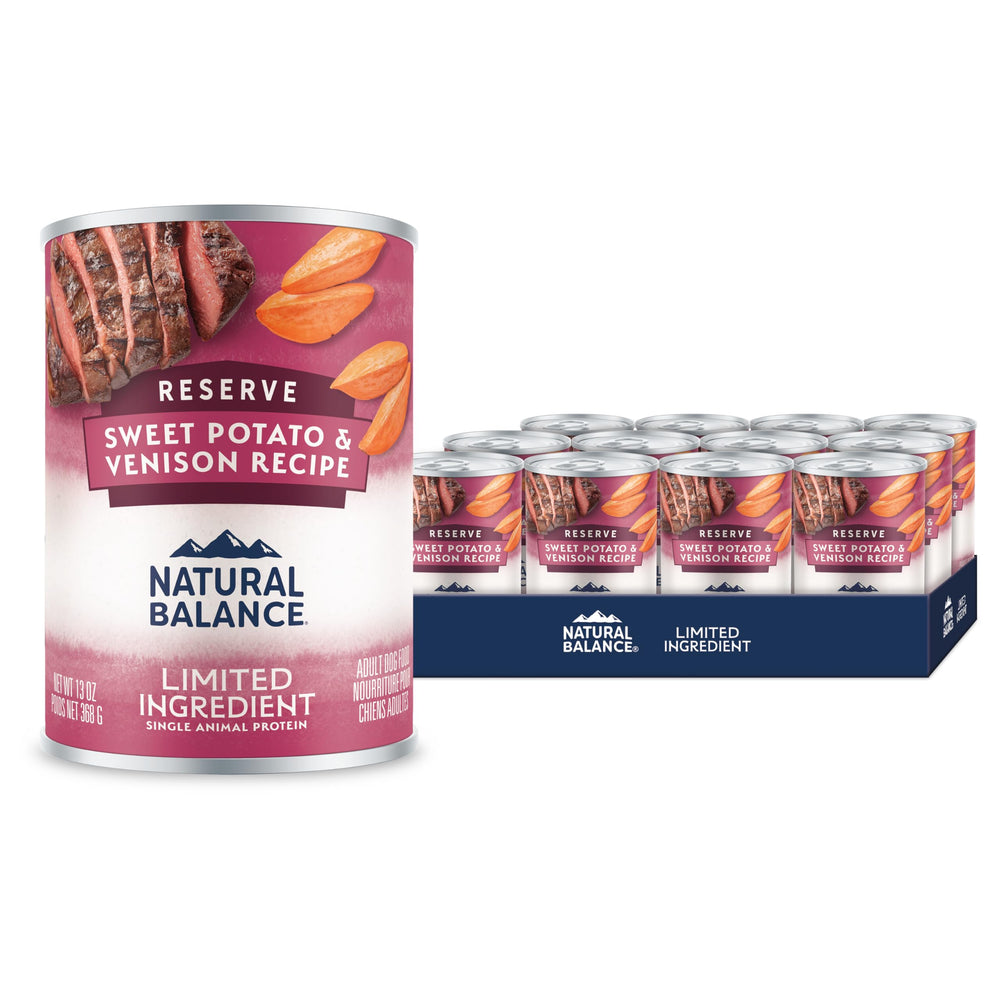 Natural Balance Reserva ciervo y batata dulce en lata, posible apoyo digestivo para perros