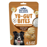 Natural Balance Yo-Gut Bites en empaque de 4.5 oz, snack práctico para meriendas.