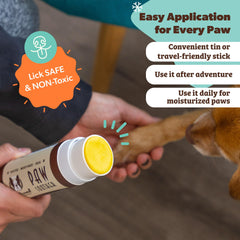 Textura suave del bálsamo Paw Soother para una aplicación rápida y cómoda.