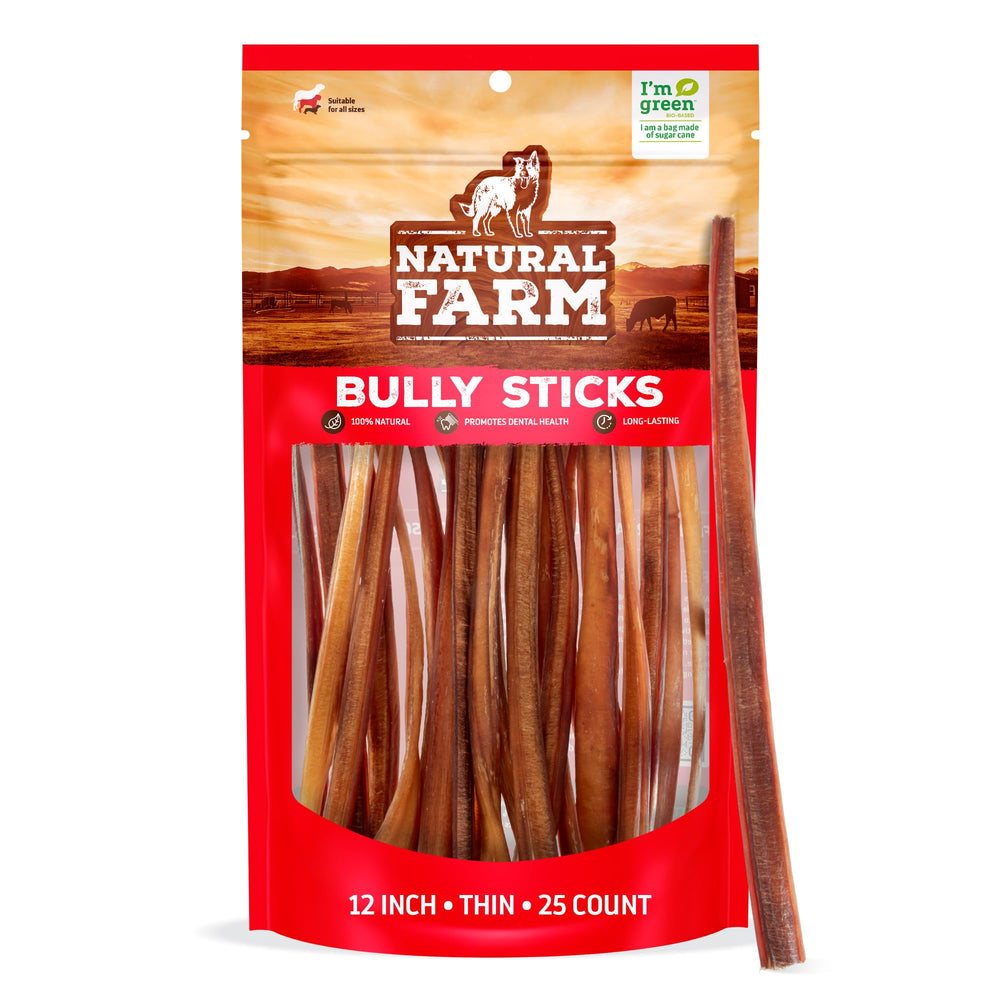 Natural Farm Bully Sticks 12 pulgadas sin olor para masticadores intensos
